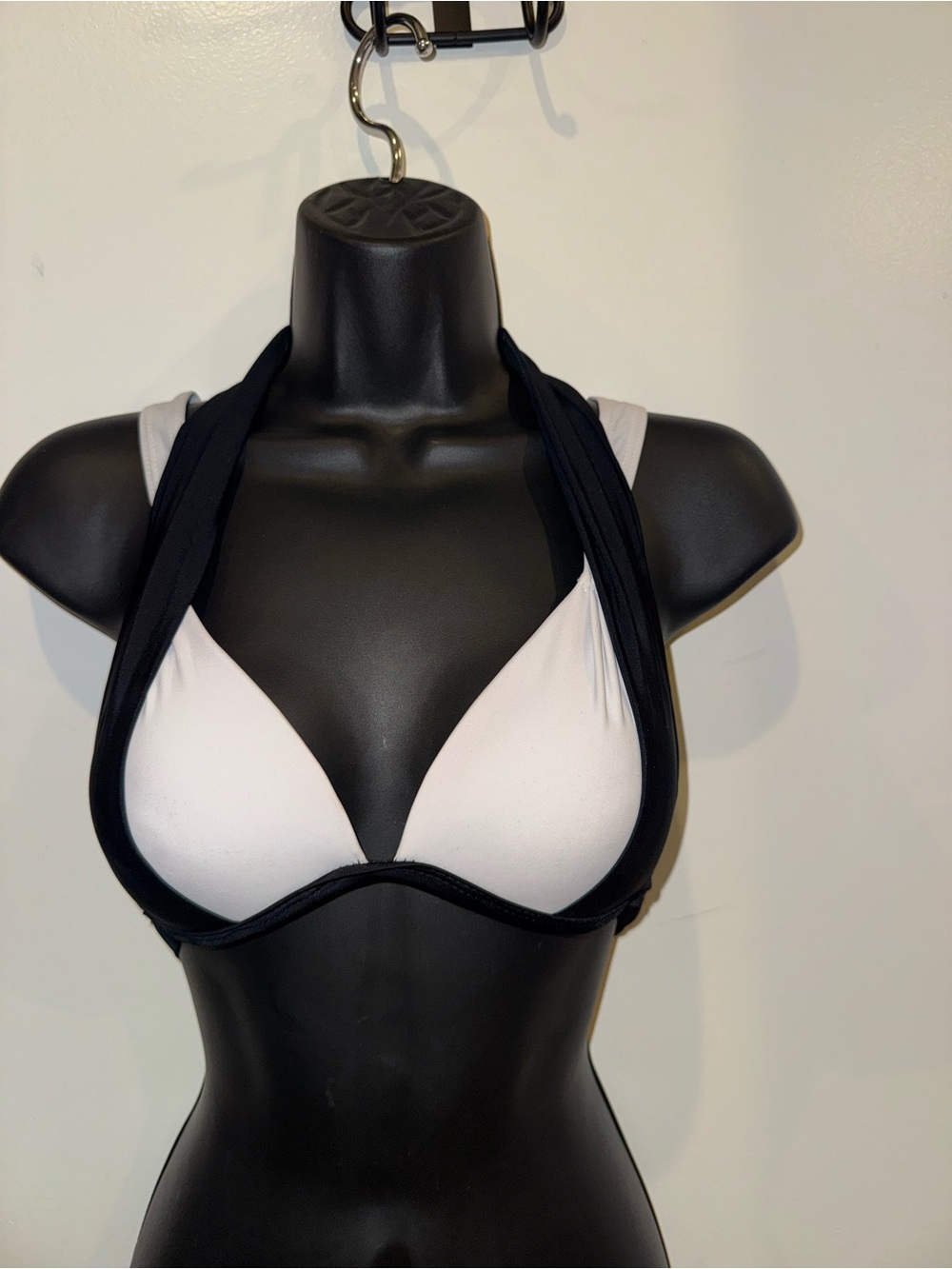 White and Black Halter Bikini Top - Women Intimates & Sleepwear
